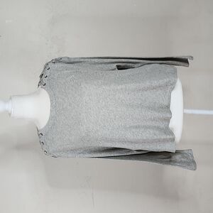 Enza Costa Lace Up Shoulder Cashmere Long Sleeve Top Size Medium